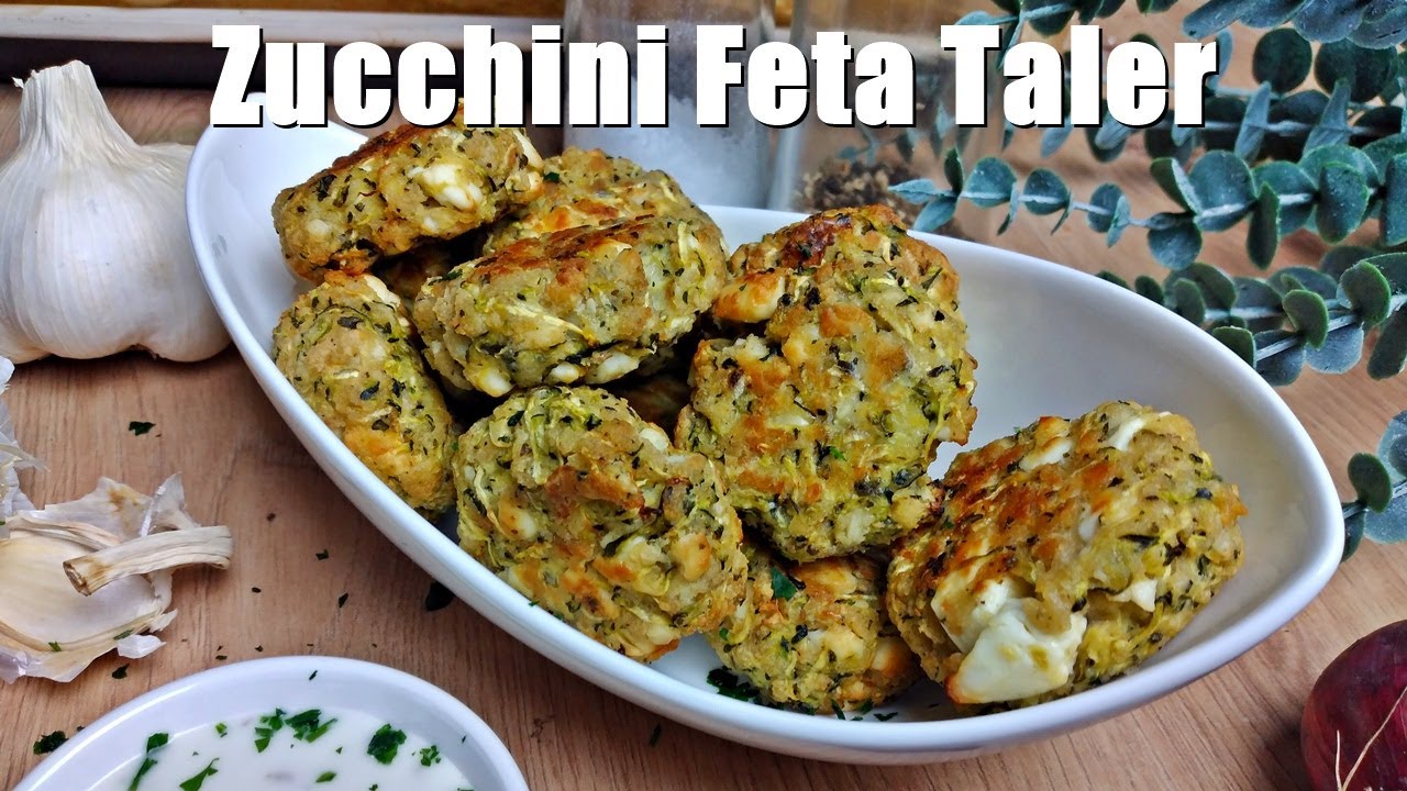 Rezept: Zucchini Feta Taler aus dem Backofen / vegetarische Taler
