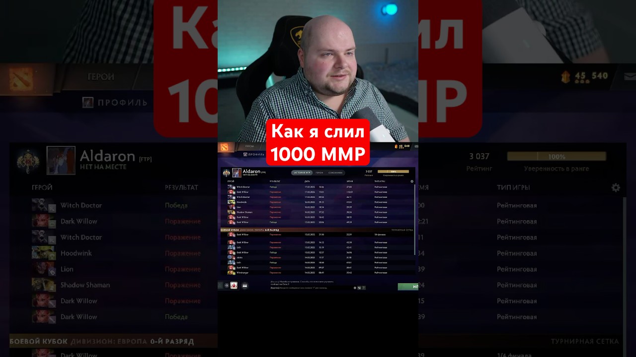 Как я слил 1000 ММР #дота2