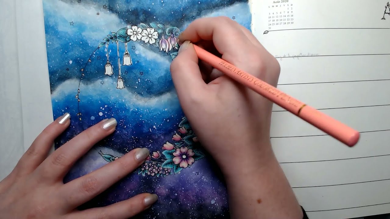 Speed coloring lune de fleurs - Johanna Basford - Agenda 2019 - 2020