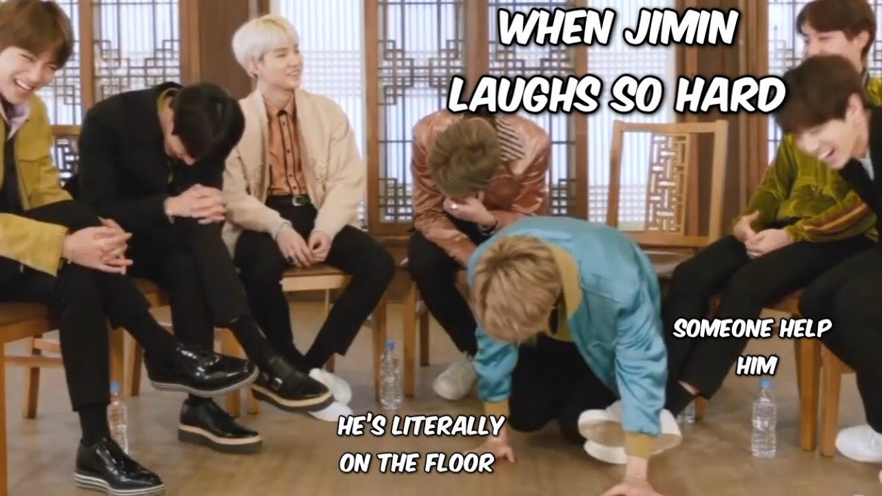 Jimin смеется так, что он исчезает