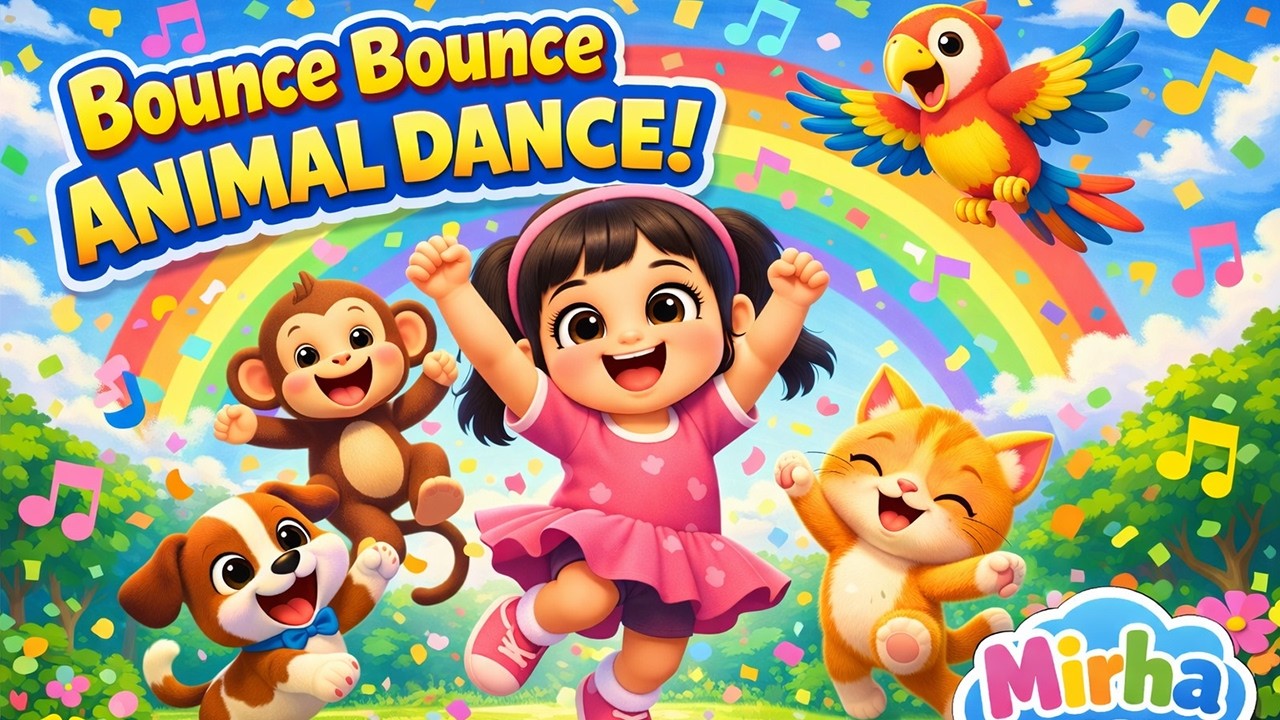 Bounce Bounce Animal Dance! 🐶🐱🐒 Fun Kids Animal Song | Baby Dance Song | Mirha World
