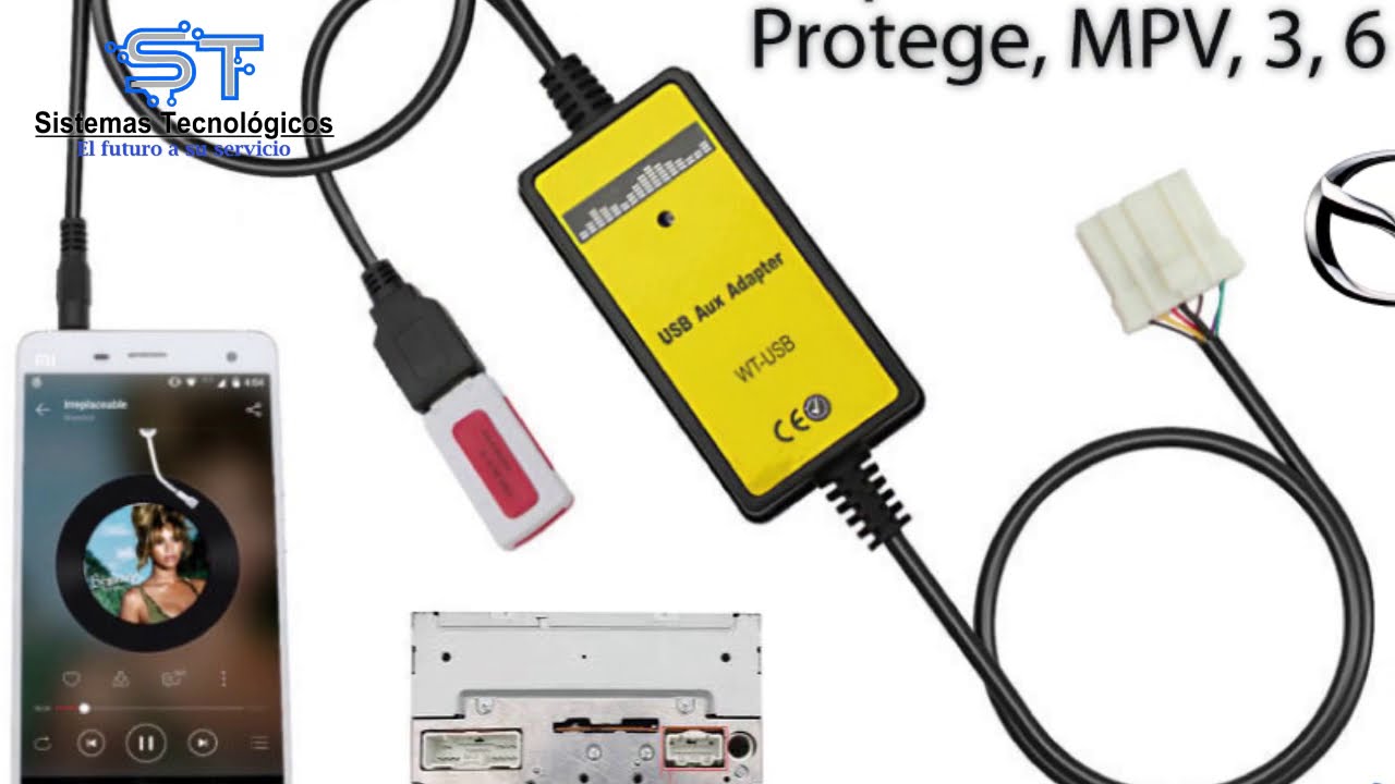 ADAPTADOR DE AUDIO AUX Y USB PARA RADIO ORIGINAL MAZDA 99-09