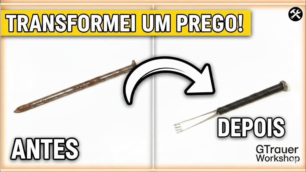 ​COMO FAZER UM FURADOR de COURO PROFISSIONAL com um PREGO VELHO (4 Dentes DIY)