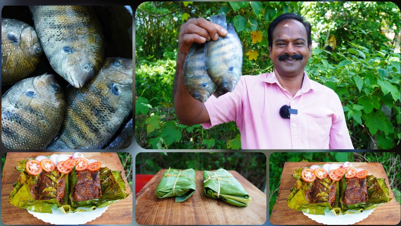 💯അസാധ്യ രുചിയിൽ കരിമീൻ പൊള്ളിച്ചത് 😋 | Karimeen Pollichathu | Keralastyle | Village Spices