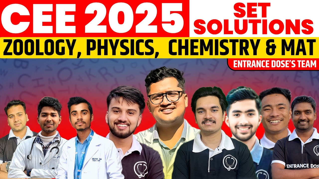 CEE 2025 MBBS Question Paper Solution || Complete Biology, Chemistry, Physics & MAT Explanation ✈️