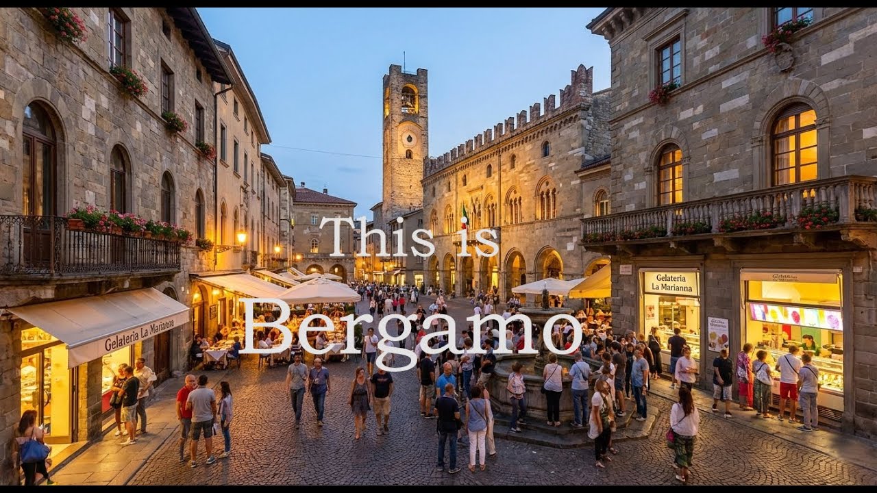 Bergamo Italy Walking Tour 🇮🇹 | Città Alta, Piazza Duomo