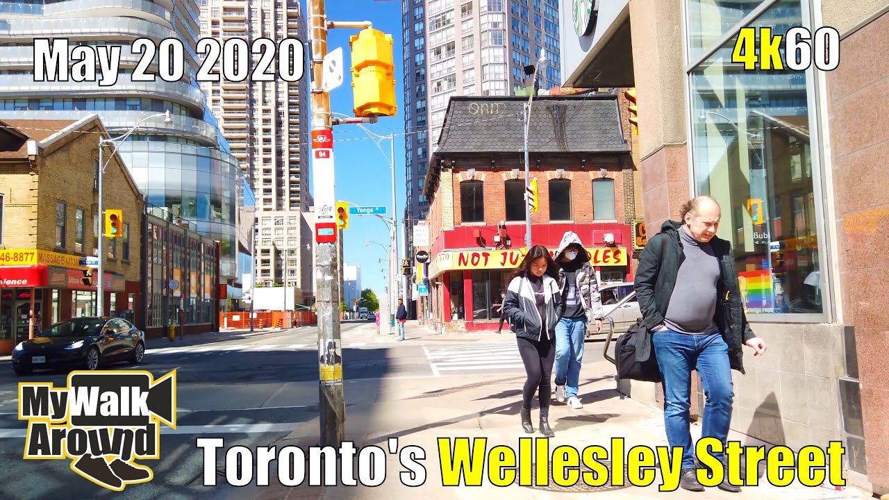 A morning Wellesley St walk from Sherbourne Station to Spadina Station on May 20 2020