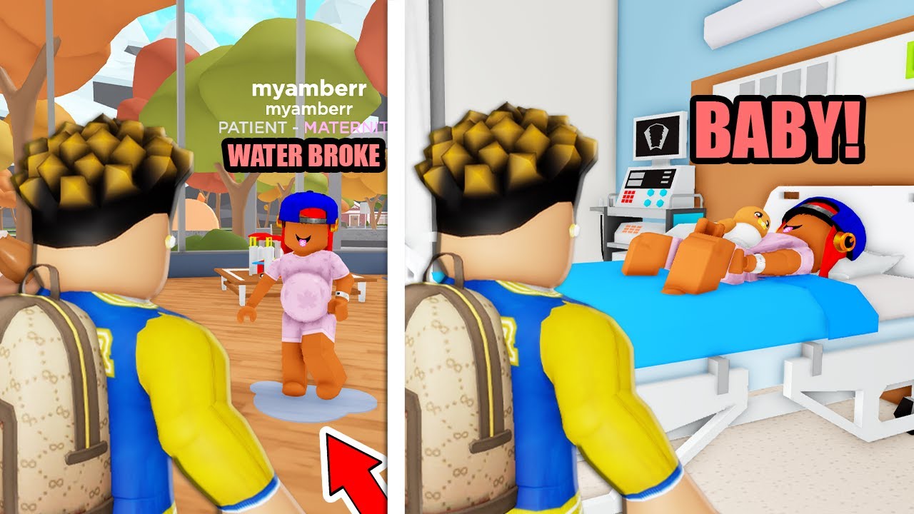 У моей девушки в больнице MAPLE отошли воды! (Roblox)