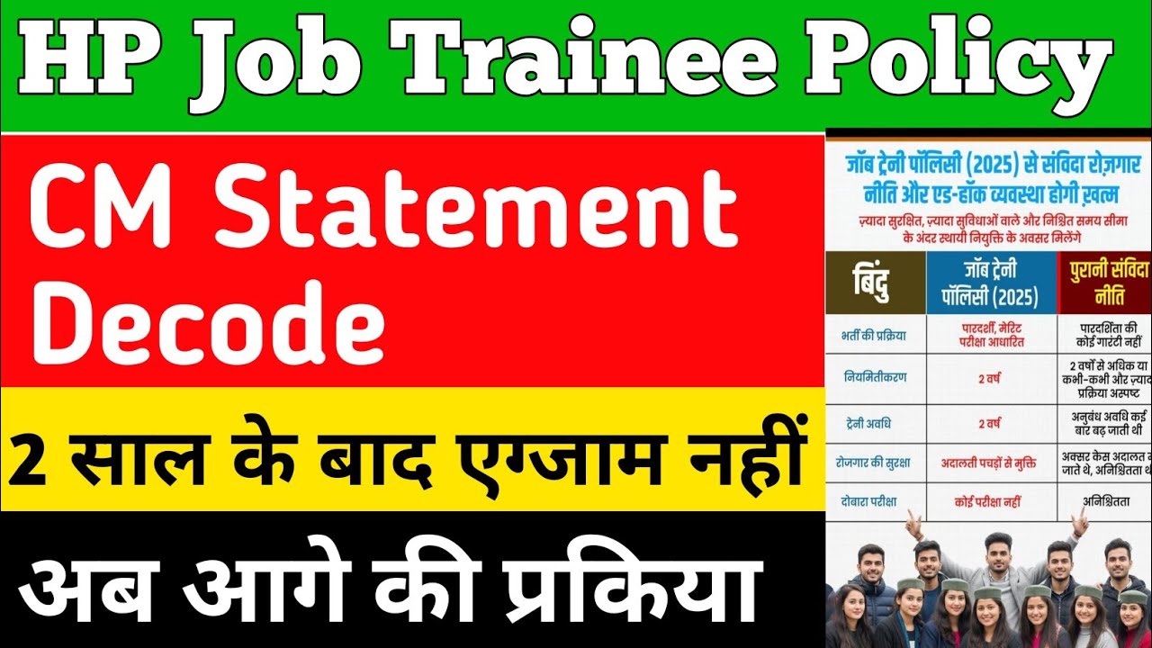 HP Job Trainee Policy  CM Statement Decode | HP Job Trainee Policy 2025 | Job Trainee Policy On HP