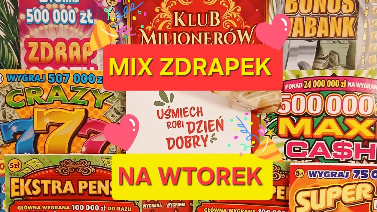 MIX ZDRAPEK NA WTOREK 💟 Z WYGRANYMI 🍀 #zdrapki #zdrapkilotto #lotto #scratchcards #scratch #wygrana 