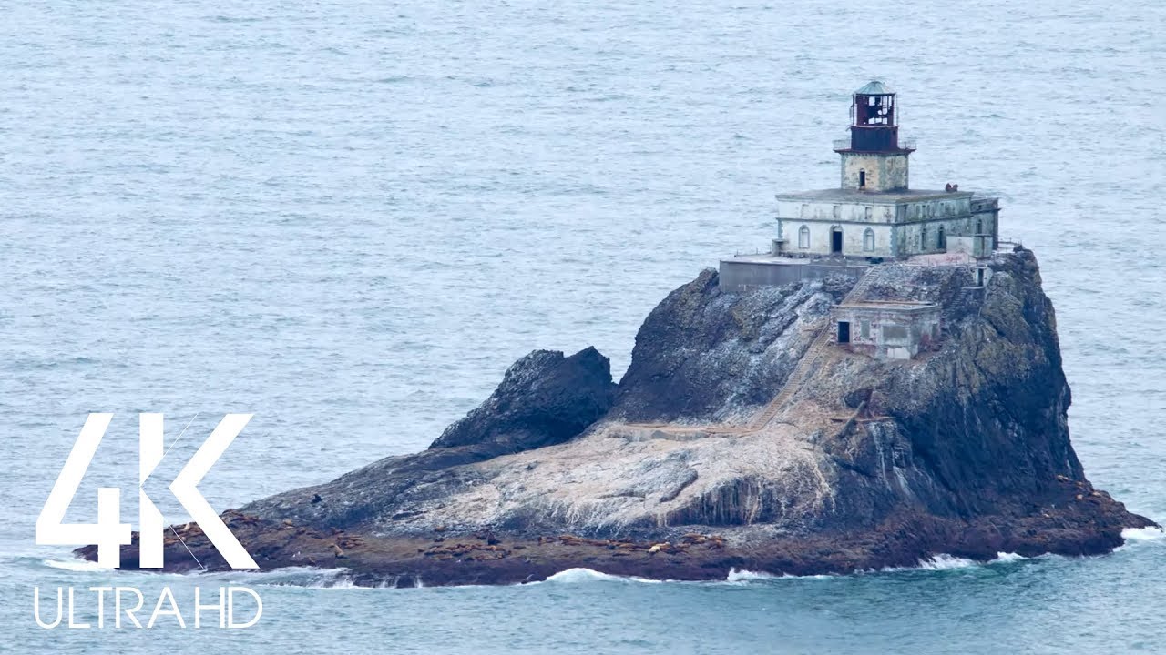 8 HOURS Ocean Sounds for Deep Sleeping - Distant Lighthouse in 4K - Nature Soundscapes