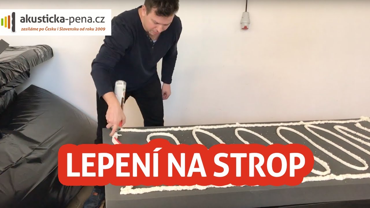 Lepení akustického panelu na strop