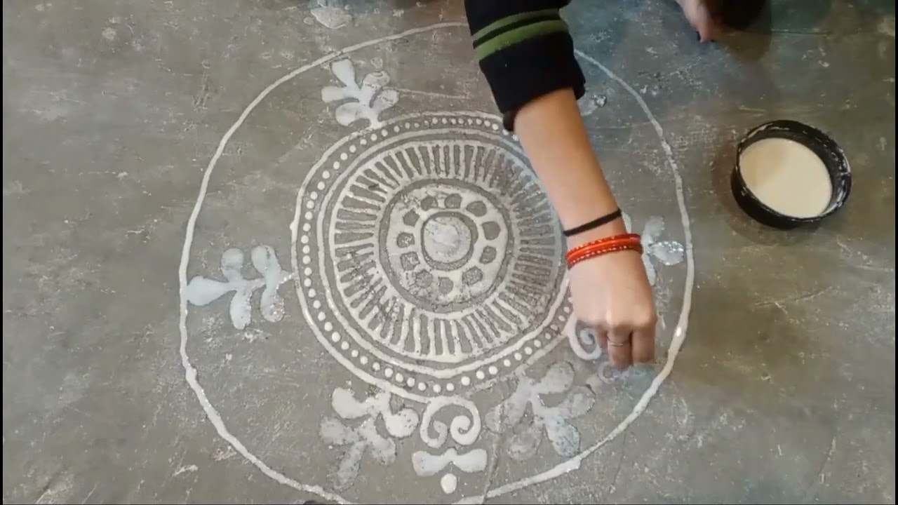 Easy 🥰 and Beautiful 😍 #alpona #design #new #rangoli #art #viral #laxmi ji