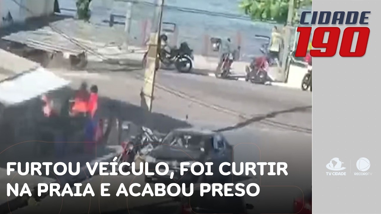 Furtou veículo, foi curtir na praia e acabou preso; carro foi recuperado | Cidade 190