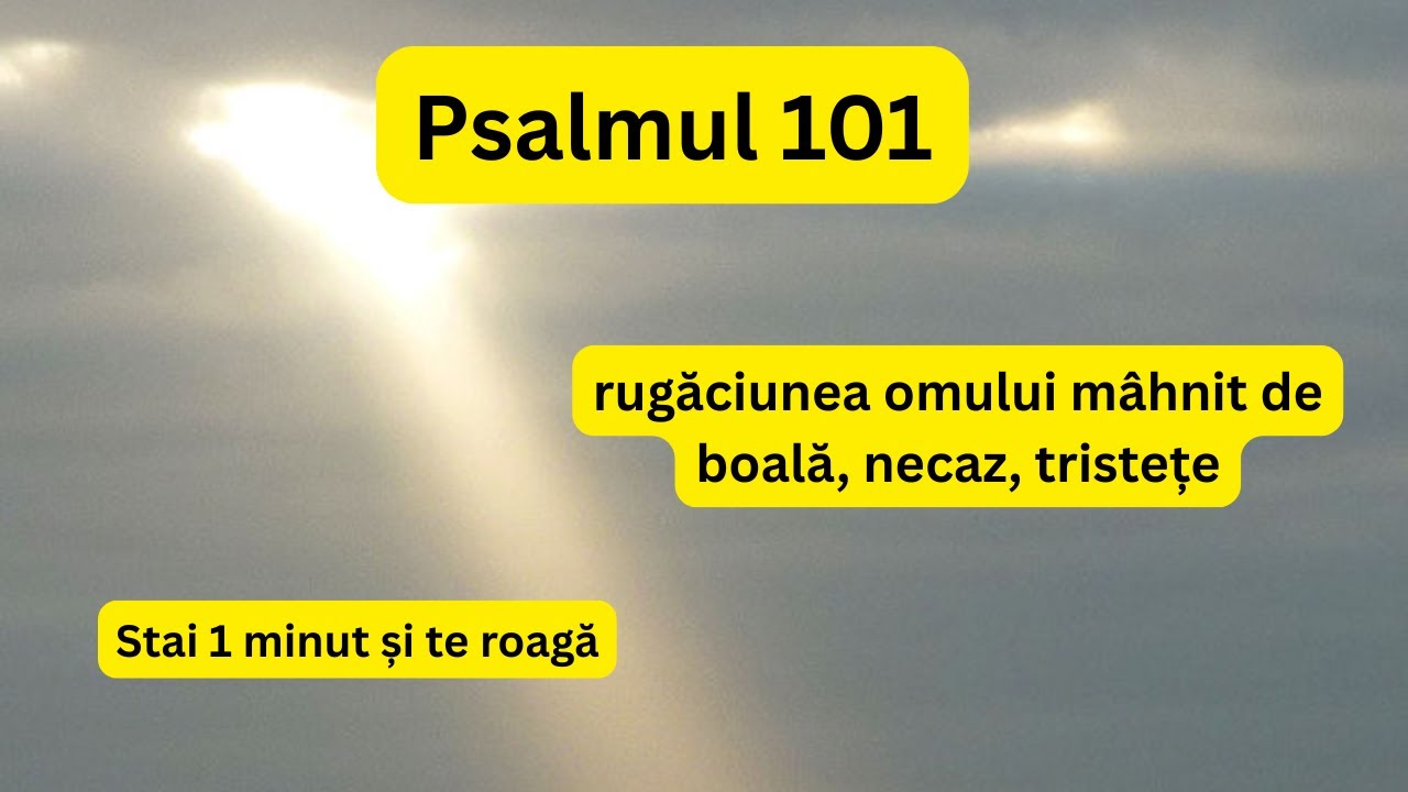 Psalmul 101-alinarea suferinței, în vreme de boală, necaz, tristețe și pentru izbăvire din primejdii