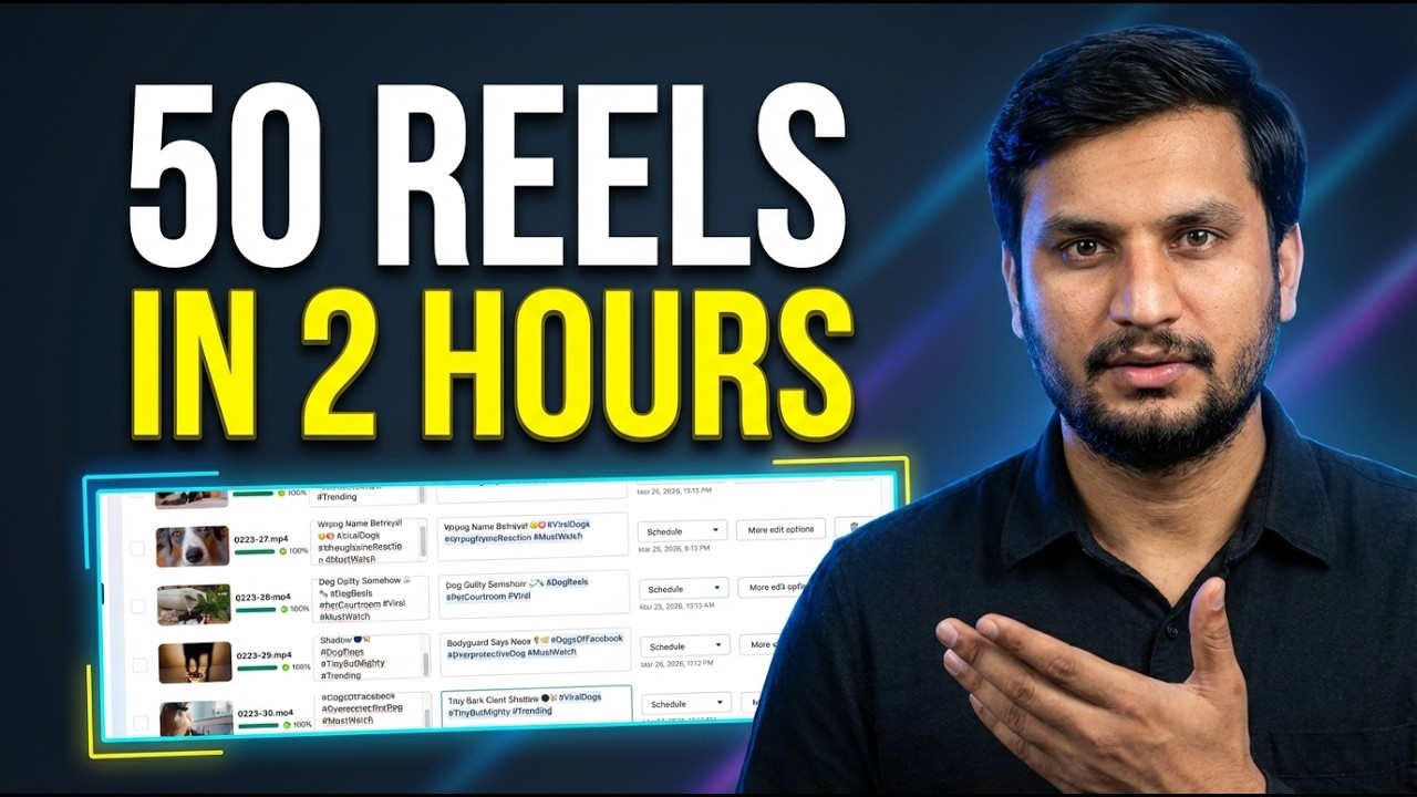 How I Make 50 Facebook Reels with AI (Bulk Generate + Bulk Upload)