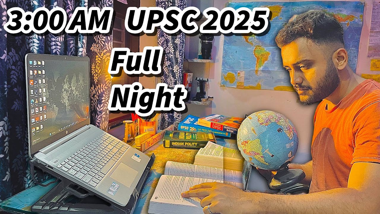 I WOKE UP AT 3:00 TO STUDY FOR UPSC 2025* MY NIGHT  TO MORNING FULL STUDY ROUTINE #upsc #vlog