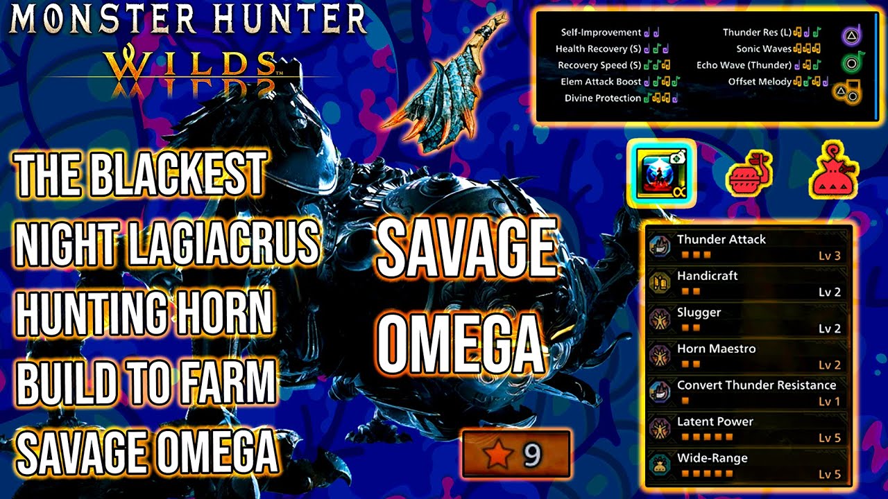 Сборка MH Wilds Lagiacrus Hunting Horn для фарма Savage Omega | Полное прохождение охоты | Thunde...