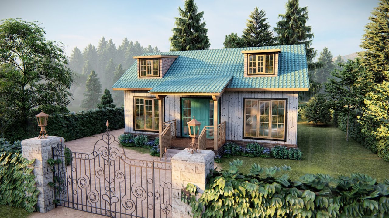 ( 660 sqft ) Tiny House Design 6 x 10 m ( 20 x 33 Ft ) Cozy Farmhouse