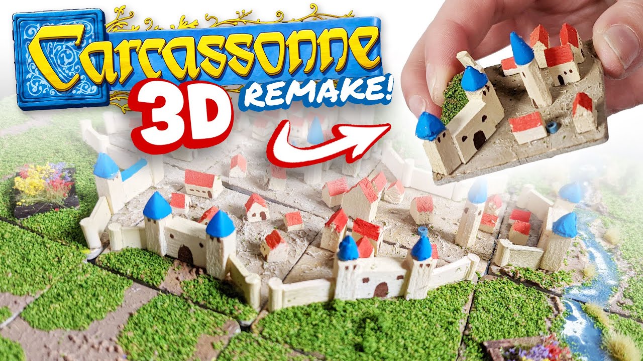 We turned Carcassonne into TINY 3D TERRAIN TILES!