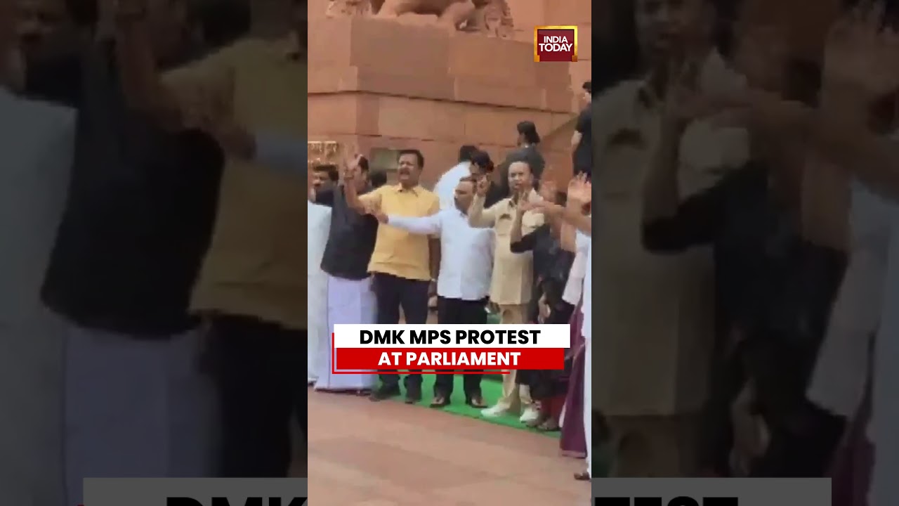 DMK MPs Protest at Parliament Over Cauvery Water Issue #dmk #cauvery #tvk #tamilnadu