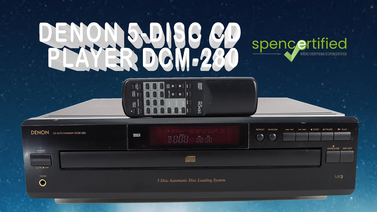 DENON 5-DISC CD PLAYER CHANGER DCM-280 COMPACT DISC SYSTEM MP3 PLAYBACK VINTAGE MEDIA PLAYER
