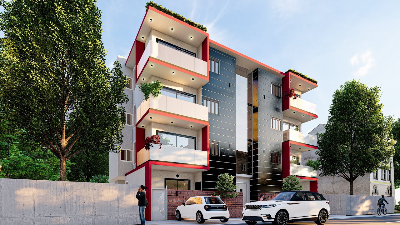 ANIMATION 3D IMMEUBLE R+3 SUR 400m²
