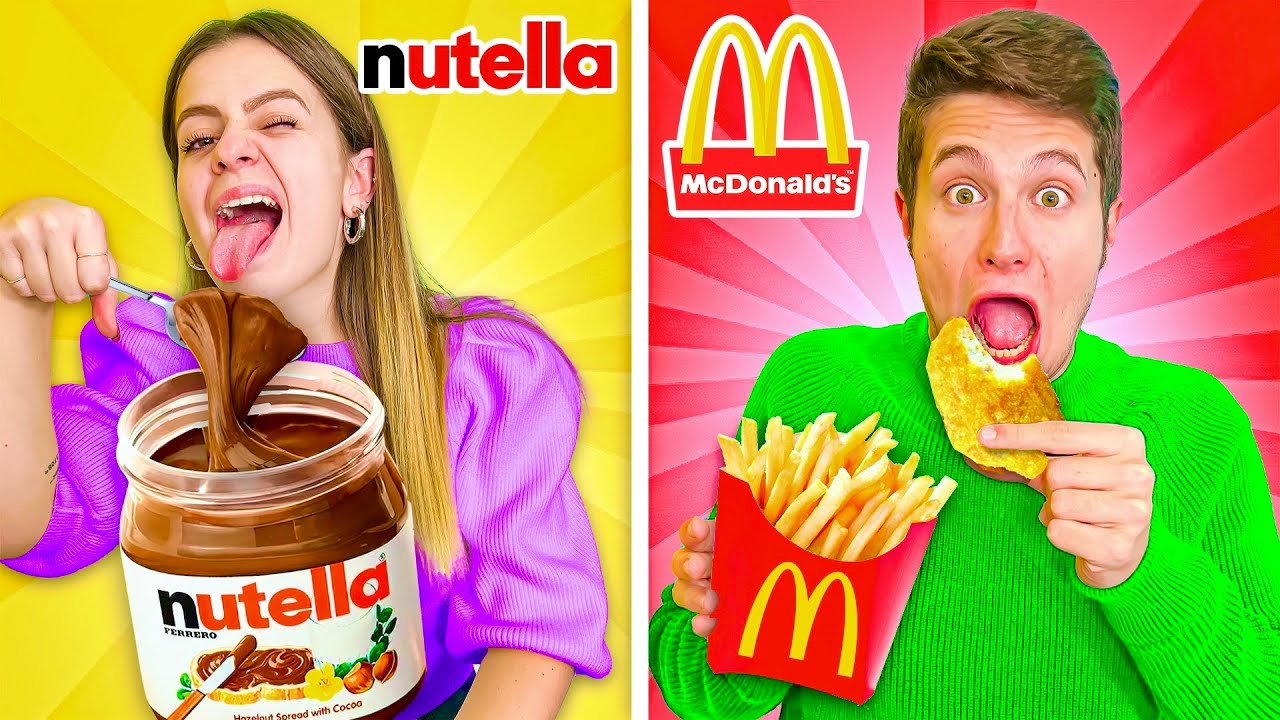 MANGIAMO SOLO CIBO NUTELLA vs MC DONALD'S PER 24 ORE! *CHALLENGE*