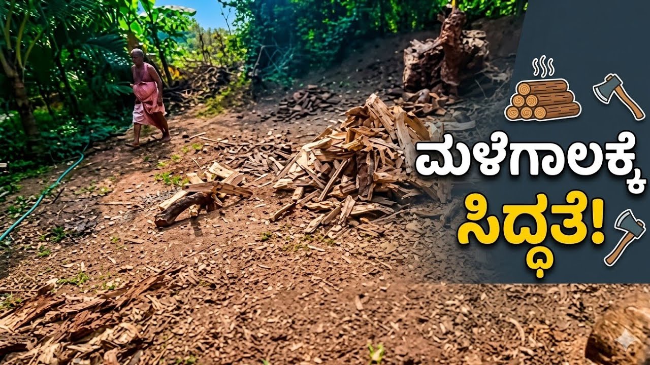 ಮಳೆಗಾಲಕ್ಕೆ  ಸಿದ್ಧತೆ | ಅಡಿಗೆ ಮತ್ತು ಸ್ನಾನಕ್ಕೆ ಕಟ್ಟಿಗೆ ಸಂಗ್ರಹ