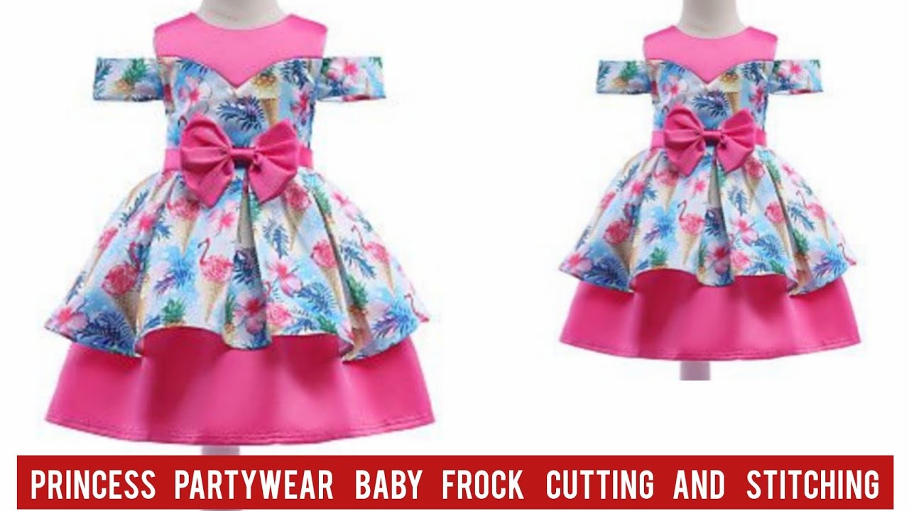 Princess Partywear Baby Frock Cutting and Stitching/Baby Frock Design