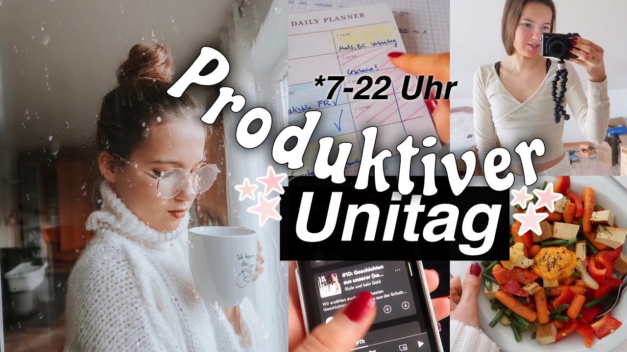 PRODUKTIVER UNI VLOG von 7 Uhr morgens bis 22 Uhr abends // To Do Liste, Realtalk über Body Image..