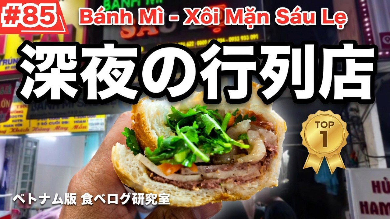 【#85】ホーチミン食べ歩き！老舗40年バインミー！深夜営業に特化した老舗店のひとつ！Bánh Mì - Xôi Mặn Sáu Lẹ！