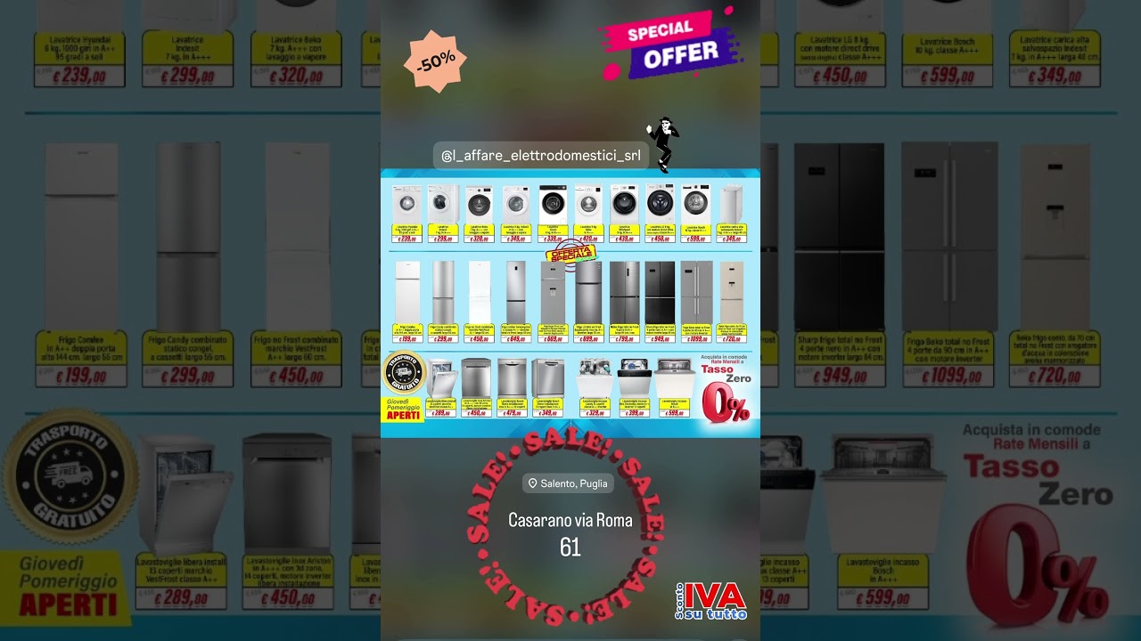 Offerta speciale estate 🤩 Elettrodomestici l&rsquo;Affare srl #elettrodomestici #offerte #frigorifero