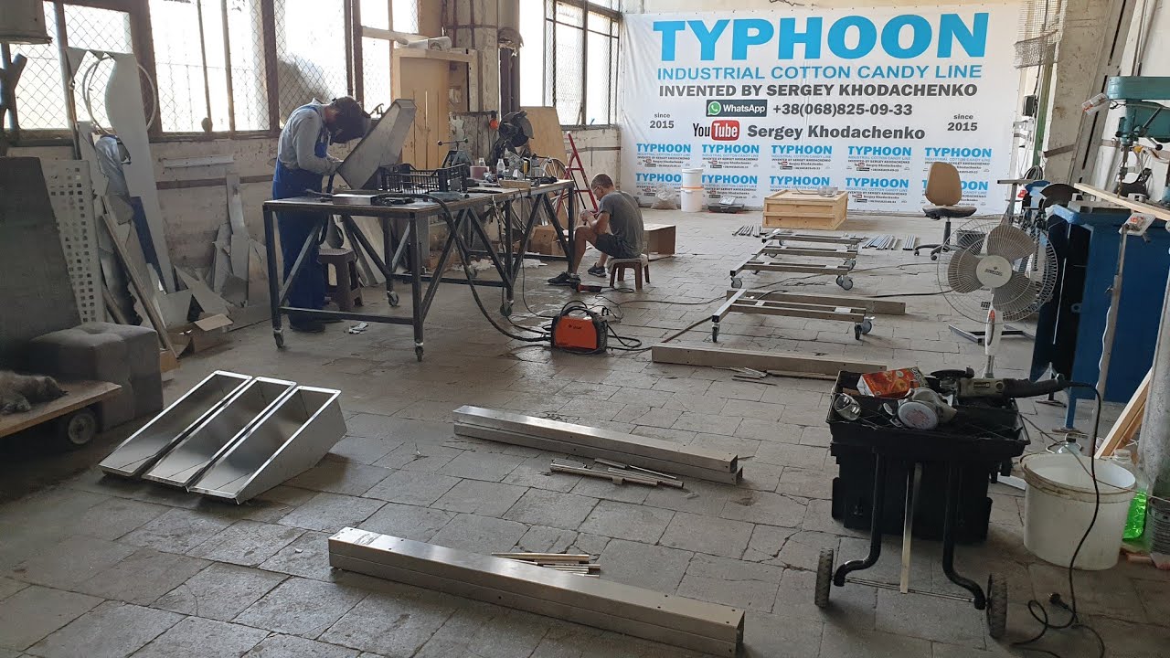 Part 2. We produce industrial machines for the production of cotton candy Typhoon 40 kg/h each.