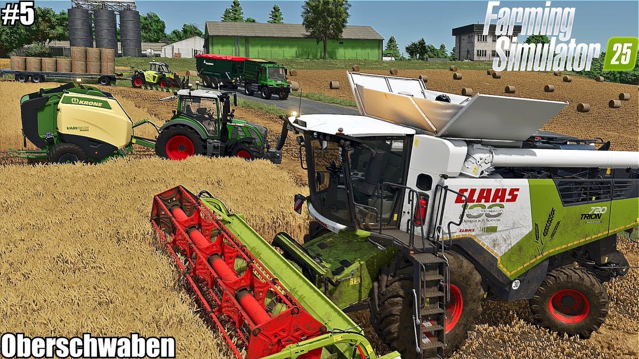 WHEAT to BALES: A Full HARVESTING Session│Oberschwaben│FS 25│6