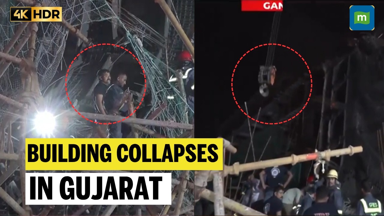 BREAKING: CRANE COLLAPSES AT Gandhinagar Construction Site, Workers Feared Trapped | Gujrat News