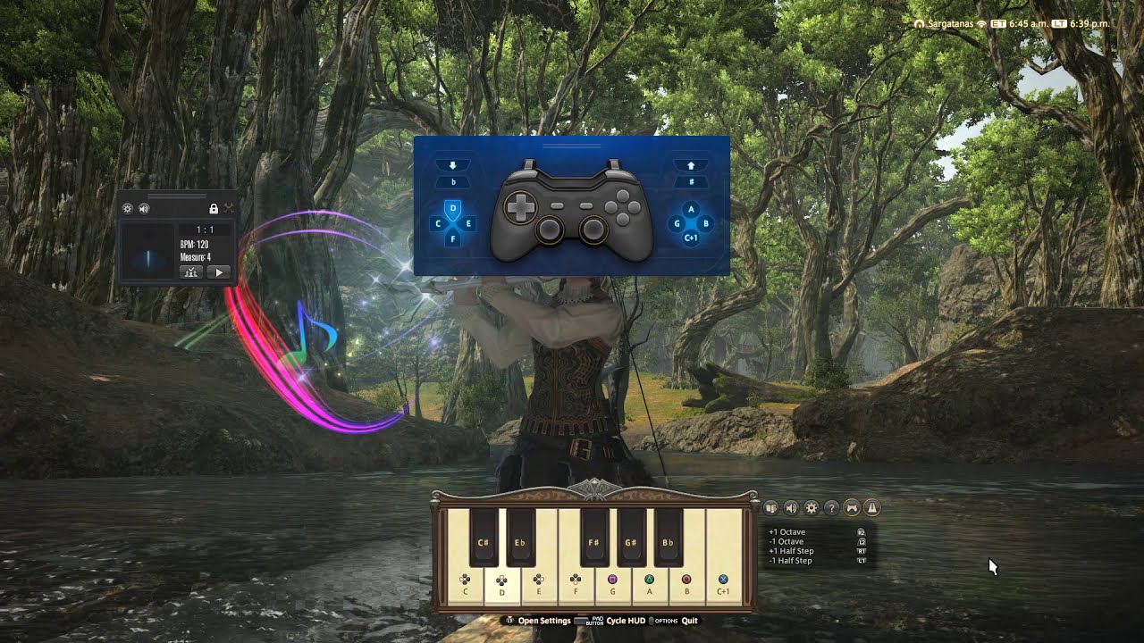 La HEE! Rak-tika Greatwood, FFXIV Bard Performance w/music notes.