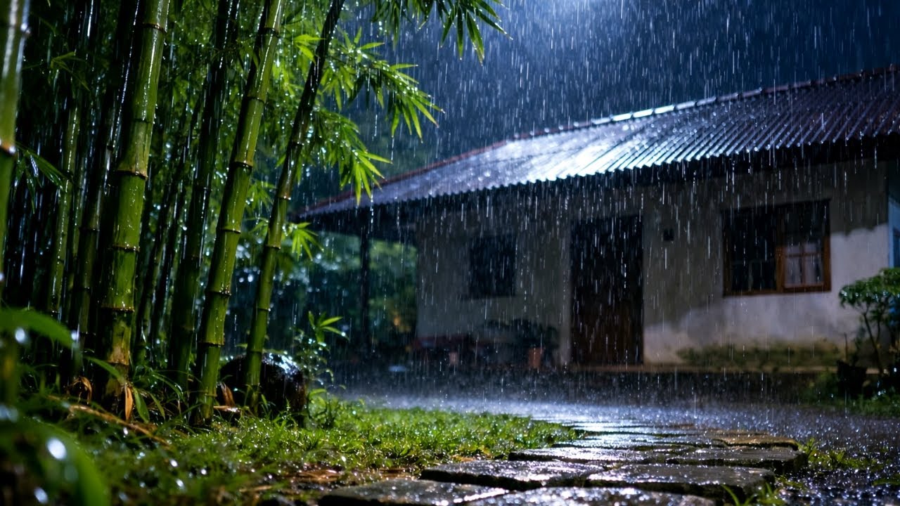Soothing Rain at Night 🌙 | Natural Rain Sounds for Deep Sleep & Relaxation