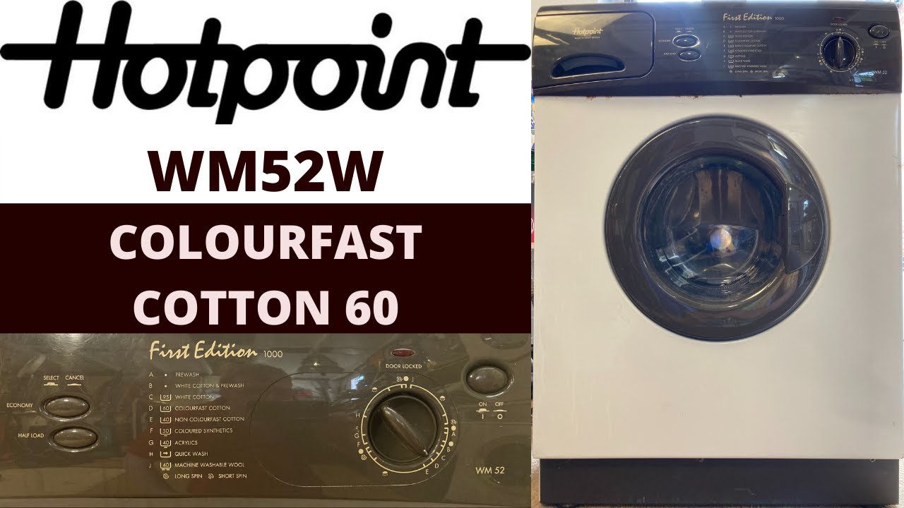 Hotpoint First Edition 1000 WM52W Washing Machine - [D] Colourfast Cotton 60
