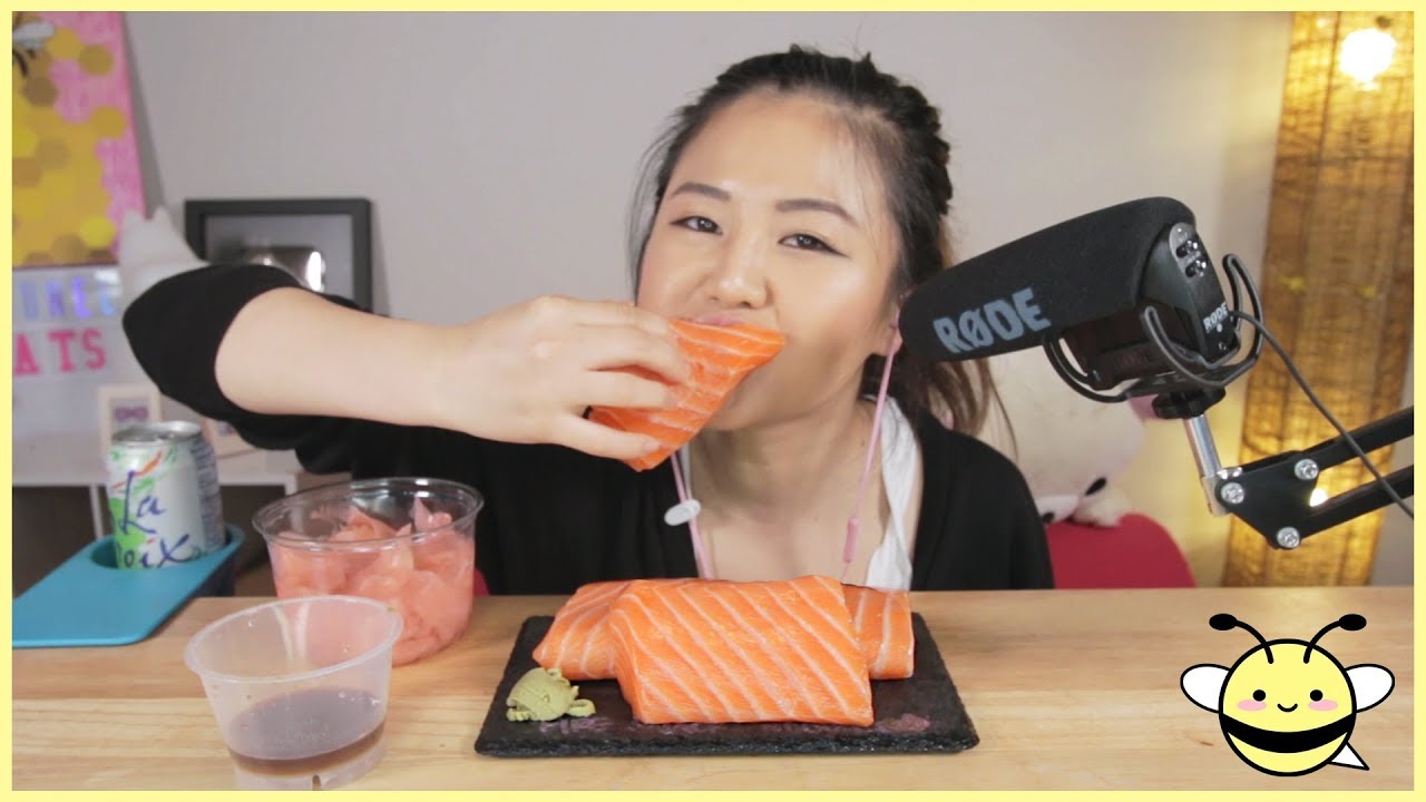 ASMR SALMON SASHIMI | Eating Sounds