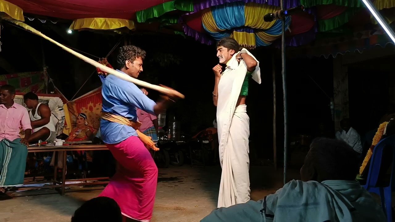 ஒரவந்தவாடி சண்முகம் மற்றும் புதுப்பாளையம் குரு பபூன் #evs_villege_drama