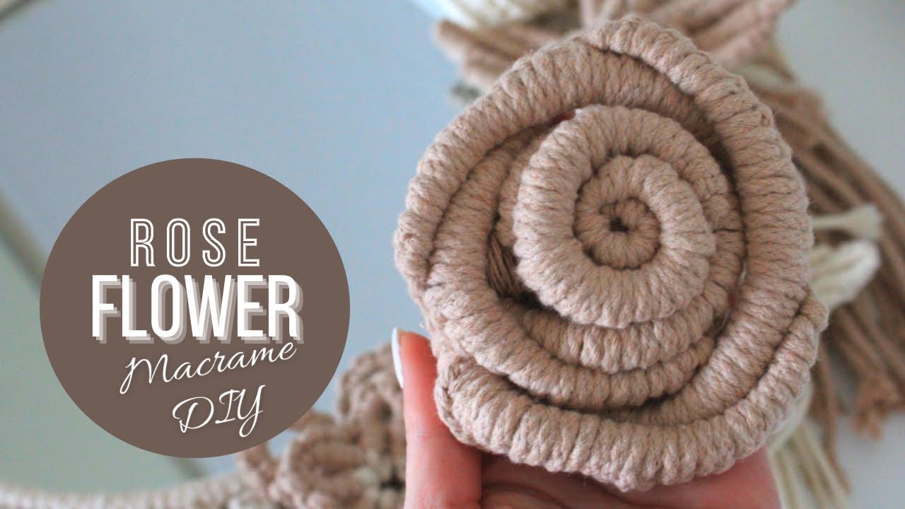 DIY Macrame Rose Flower. How to make a macramé rose