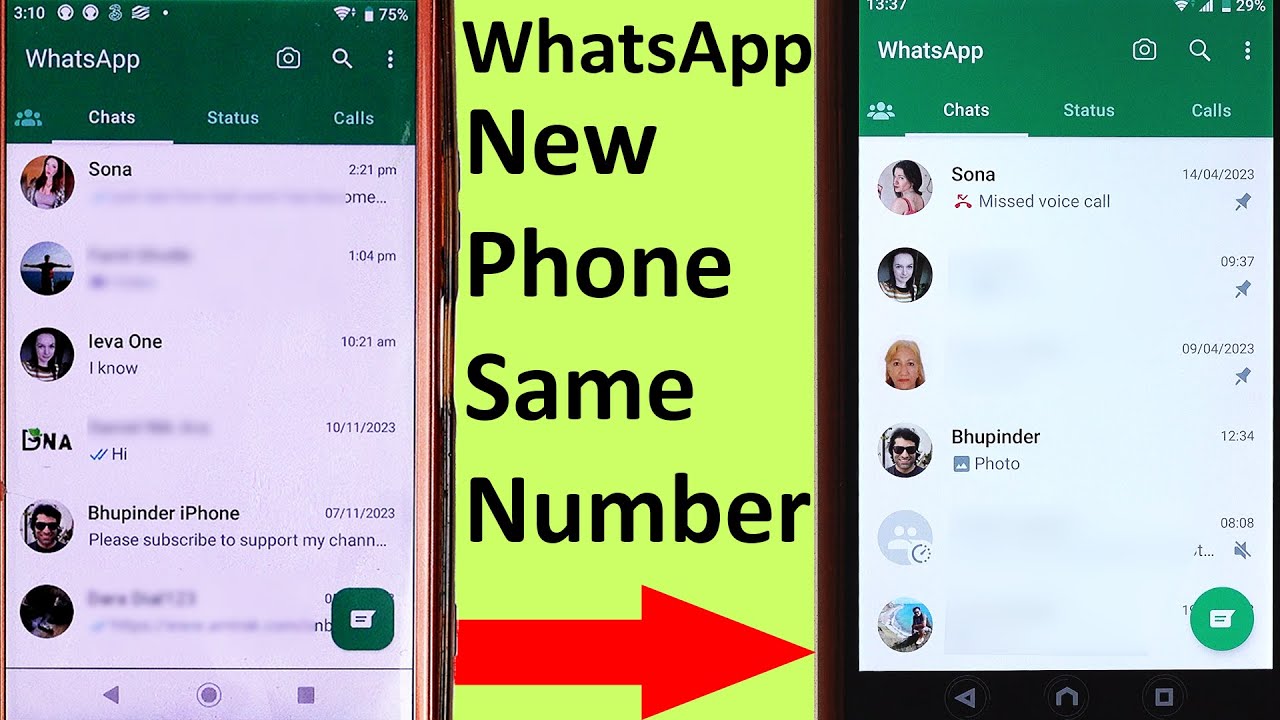 WhatsApp Новый телефон Тот же номер без старого телефона