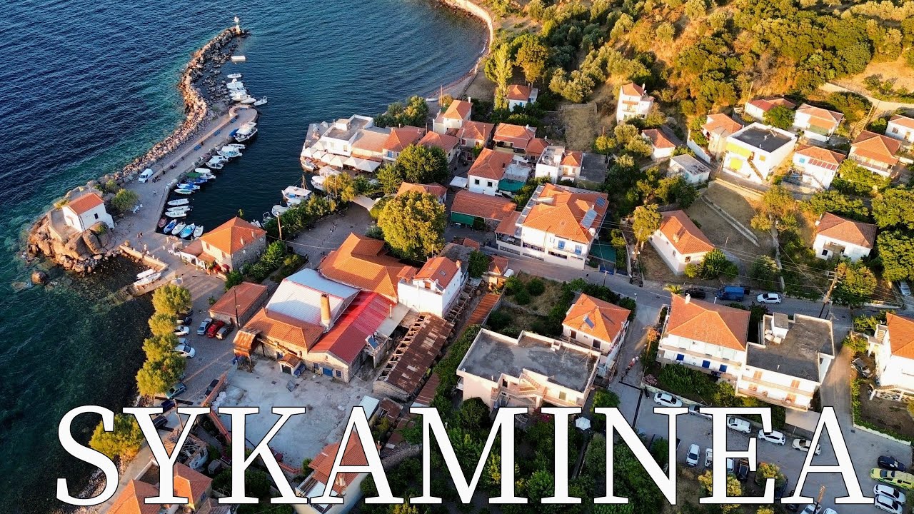 Sykaminea, Island Lesvos, Greece - by drone [4K]. #lesbos