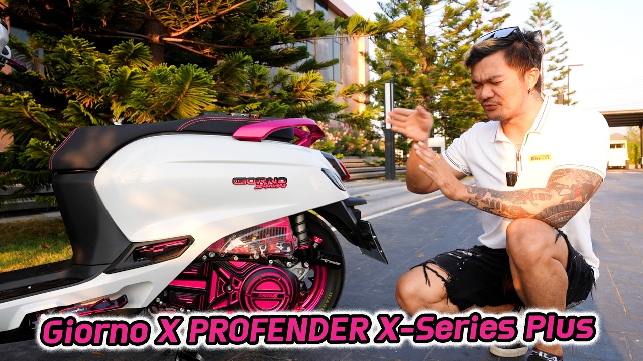 ใส่โช๊ค PROFENDER X-Series+สีดำ-ชมพู พร้อมชุดแต่ง Giorno 