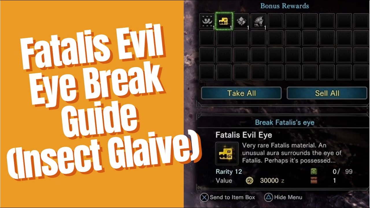 Breaking Fatalis Evil Eye with Insect Glaive!