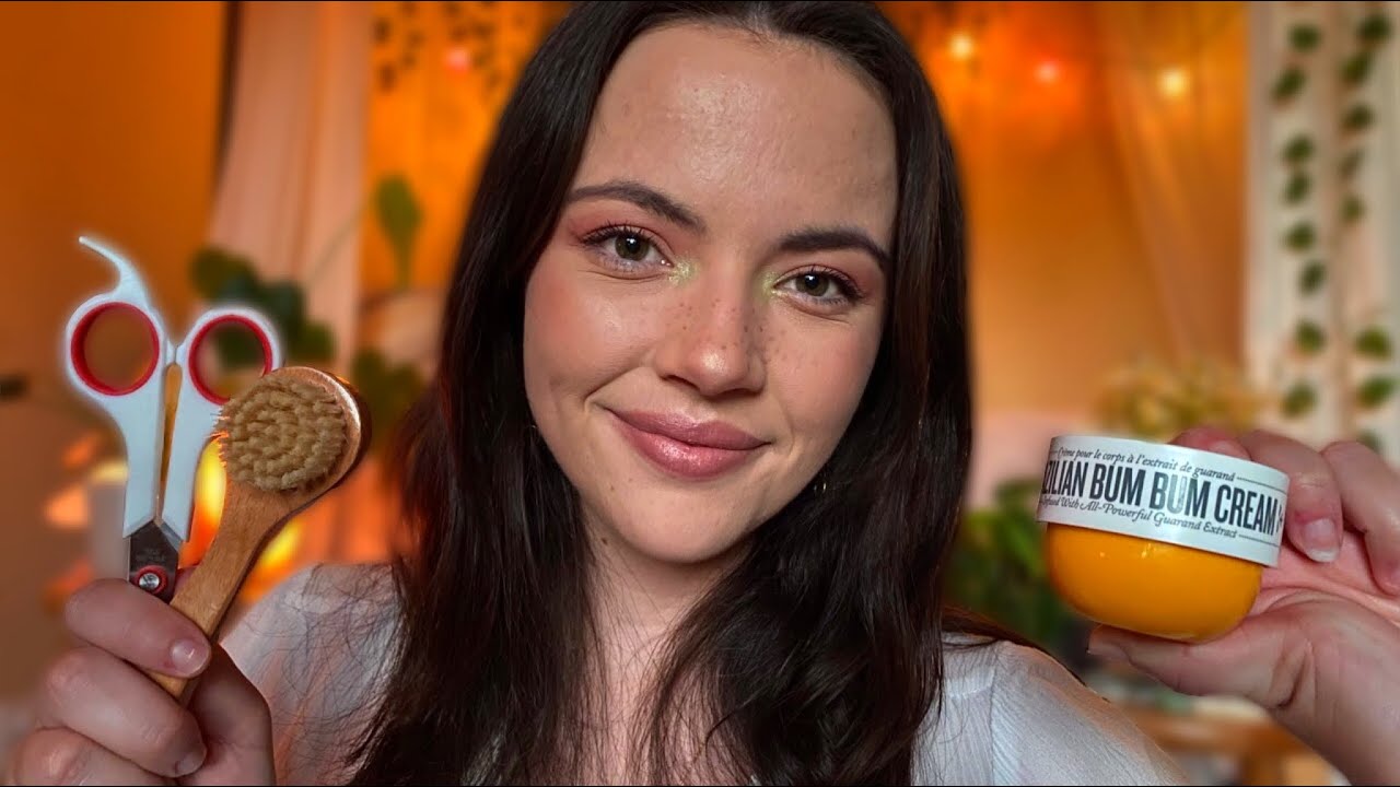 ASMR Pampering You To SLEEP | skincare, haircut, hairbrushing, personal attention [layered sounds]