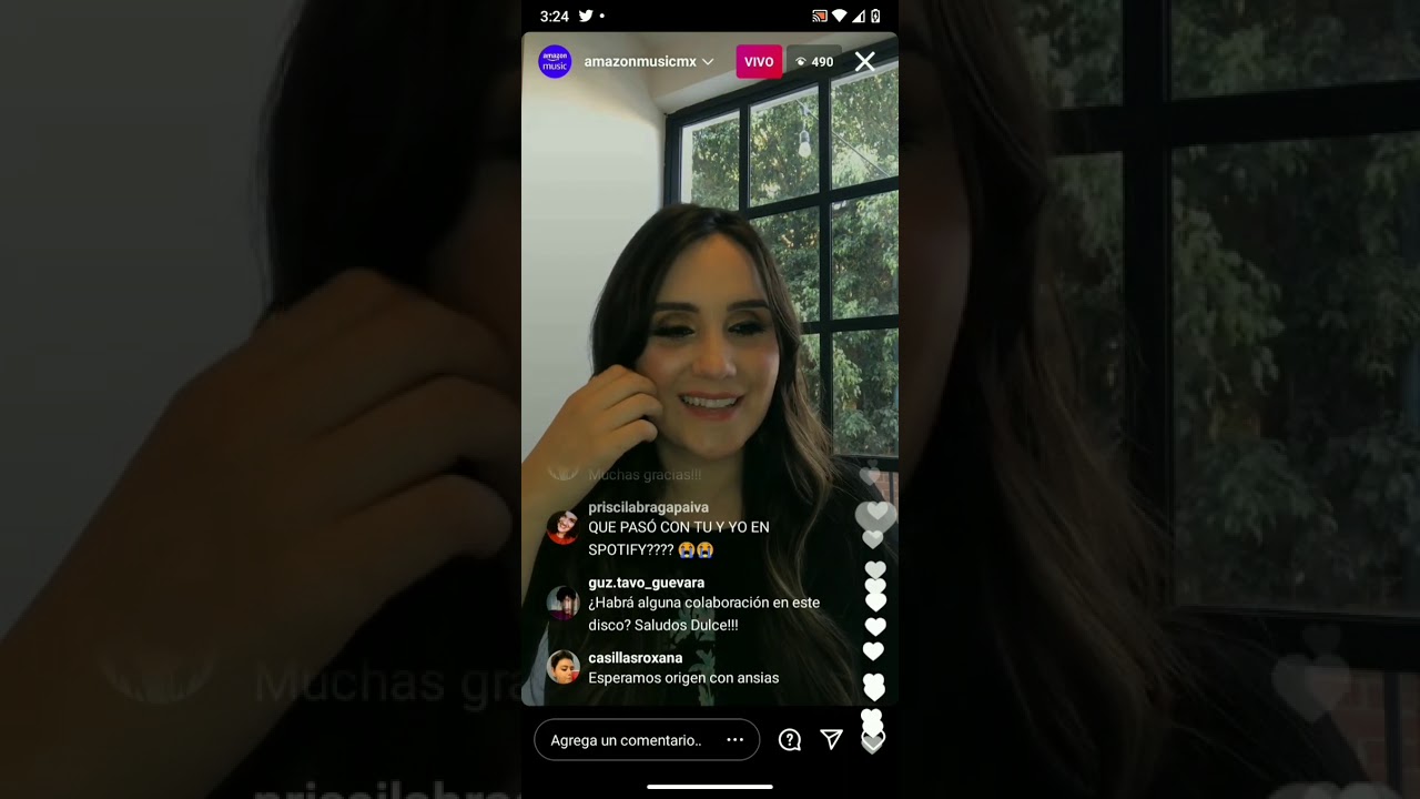 Dulce María vía Instagram Live (Amazon Music MX) habla de 
