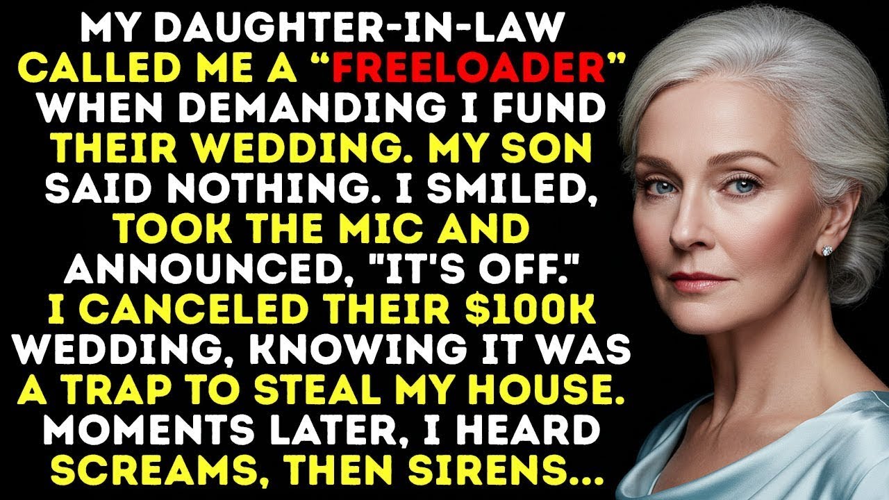 Daughter-in-law called me a freeloader—so I canceled their $100K wedding, then heard screams outside