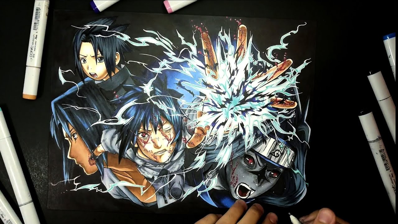 SASUKE FINAL CHIDORI! | Part 1 | Zain Artz | Speed Drawing |